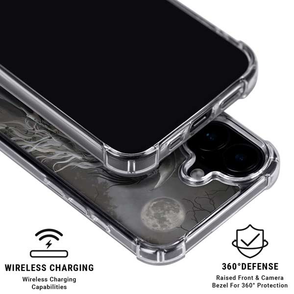 Gothic Princess with Silver Dragon by Nene Thomas iPhone 17 Clear Case