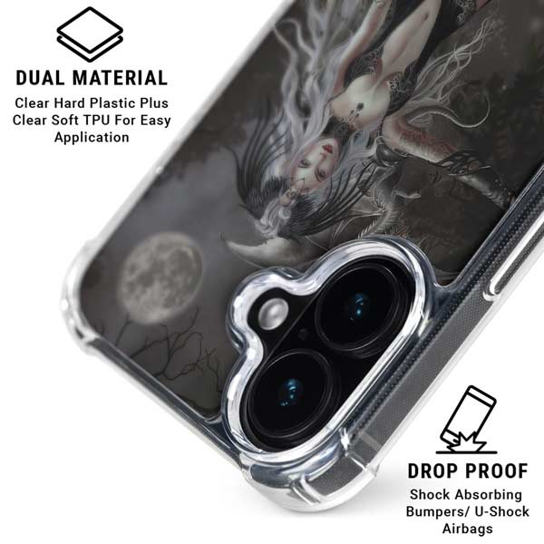 Gothic Princess with Silver Dragon by Nene Thomas iPhone 17 Clear Case
