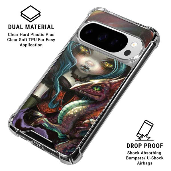 Gothic Vampire Fairy with Dragon & Skulls by Jasmine Becket-Griffith Google Pixel 10 Pro Clear Case