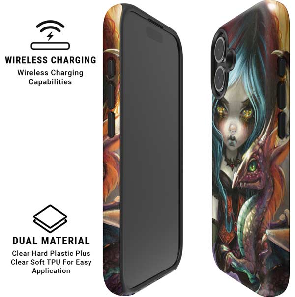 Gothic Vampire Fairy with Dragon & Skulls by Jasmine Becket-Griffith iPhone 16 Magsafe Impact Case
