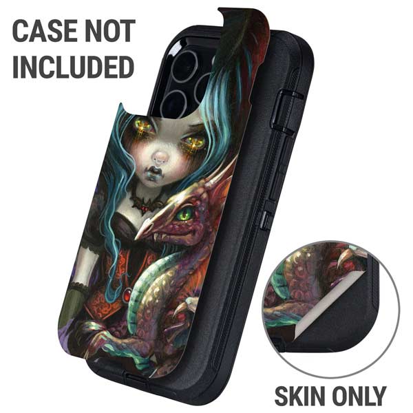 Gothic Vampire Fairy with Dragon & Skulls by Jasmine Becket-Griffith Otterbox Defender iPhone Skin