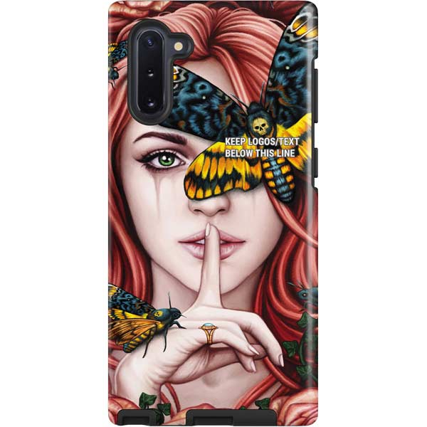 Gothic Woman and Death Moth Butterflies by Sarah Richter Galaxy Cases
