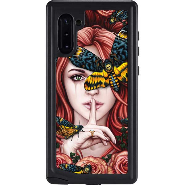 Gothic Woman and Death Moth Butterflies by Sarah Richter Galaxy Cases