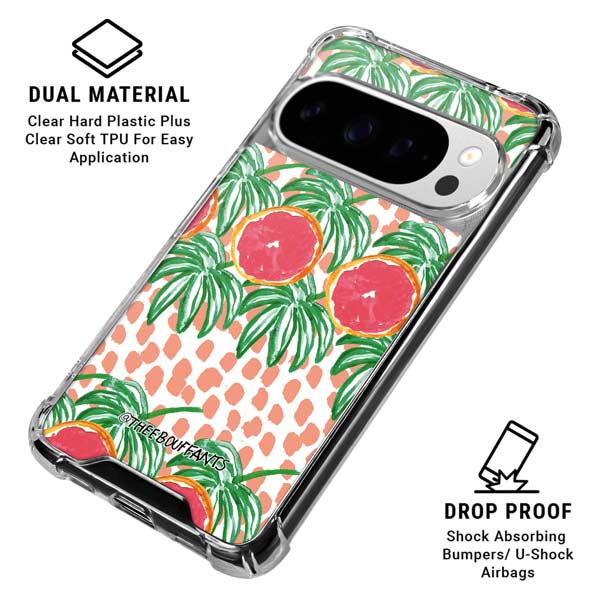 Bouffants and Broken Hearts Graphic Grapefruit Google Pixel 10 Pro XL Clear Case