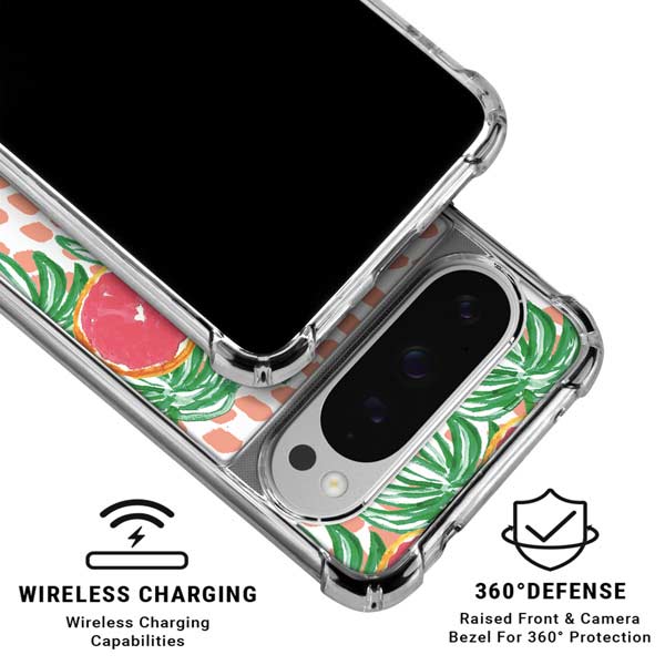 Bouffants and Broken Hearts Graphic Grapefruit Google Pixel 10 Pro XL Clear Case