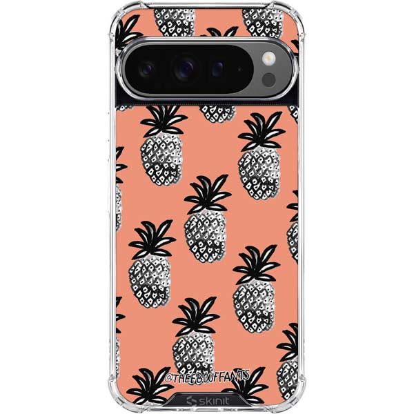 Bouffants and Broken Hearts Gray Scale Pineapple Google Pixel 10 Pro XL Clear Case