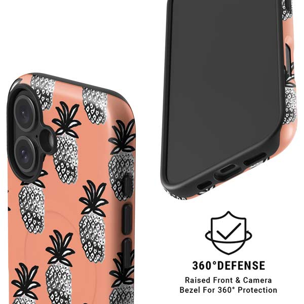 Bouffants and Broken Hearts Gray Scale Pineapple iPhone 16 Magsafe Impact Case
