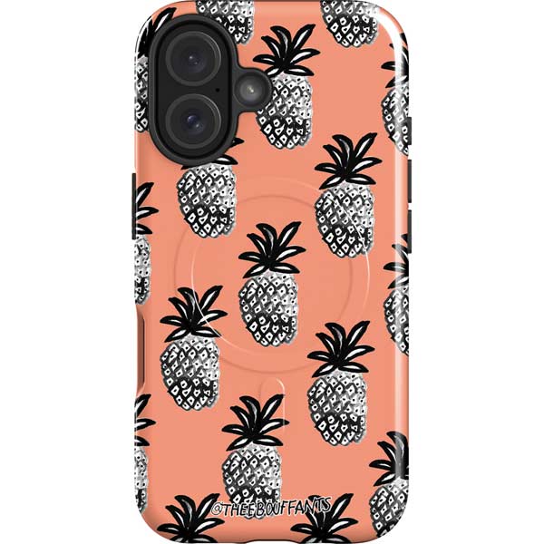 Bouffants and Broken Hearts Gray Scale Pineapple iPhone 16 Plus Magsafe Impact Case