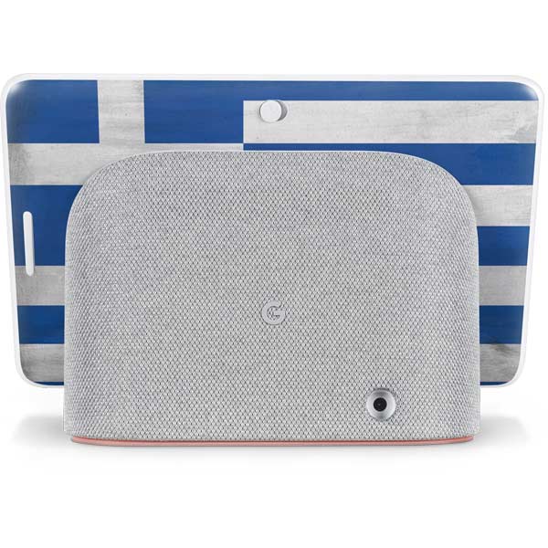 Greece Flag Distressed Google Home Hub Skin