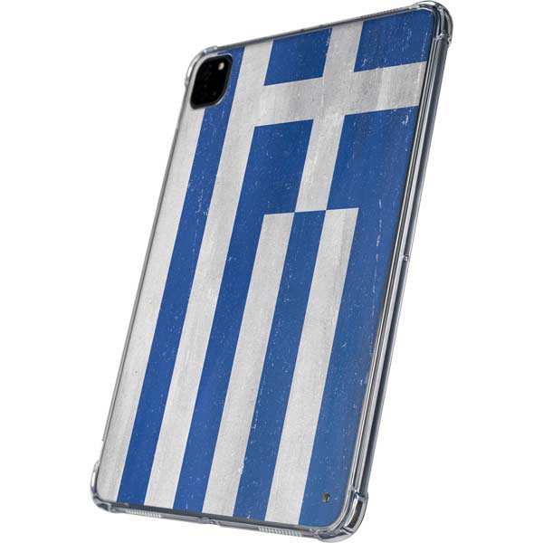Greece Flag Distressed iPad Pro 11in (2024) Clear Case