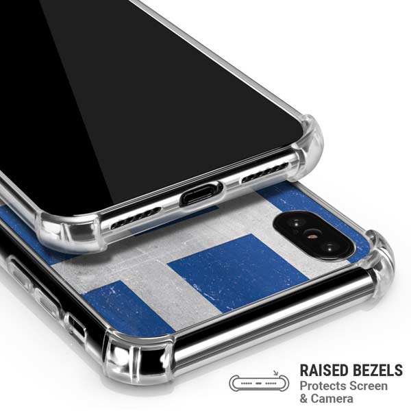 Greece Flag Distressed iPhone X/XS Clear Case