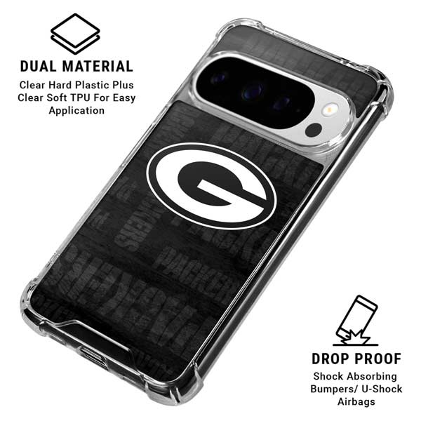 NFL Green Bay Packers Black & White Google Pixel 10 Pro Clear Case