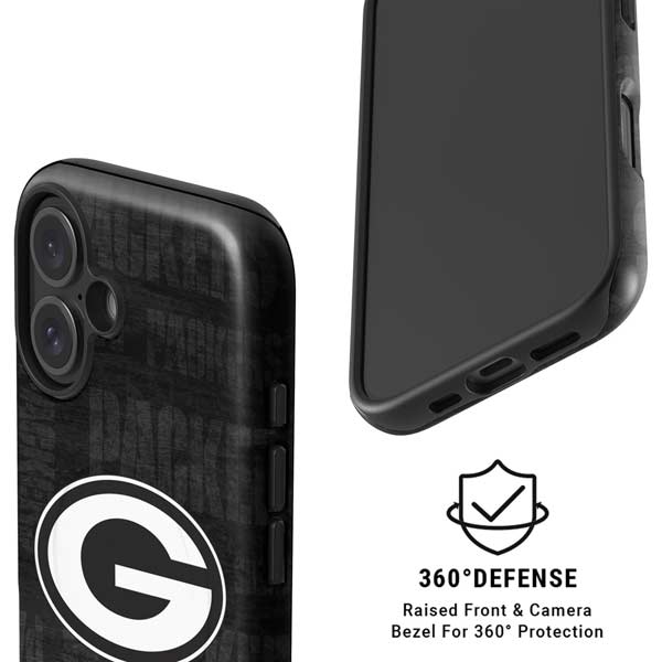 NFL Green Bay Packers Black & White iPhone 16 Magsafe Impact Case
