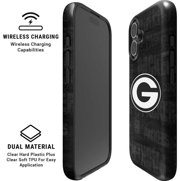 NFL Green Bay Packers Black & White iPhone 16 Magsafe Impact Case