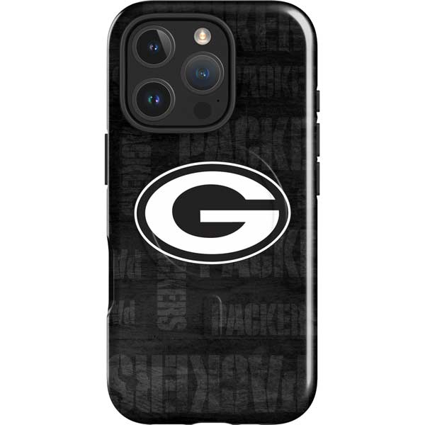 NFL Green Bay Packers Black & White iPhone 16 Pro Max Magsafe Impact Case