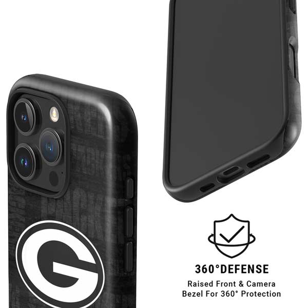 NFL Green Bay Packers Black & White iPhone 16 Pro Max Magsafe Impact Case