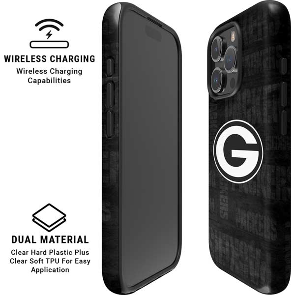 NFL Green Bay Packers Black & White iPhone 16 Pro Max Magsafe Impact Case