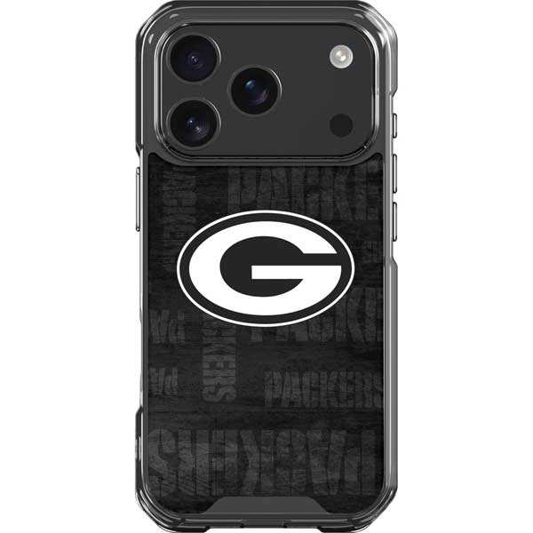 NFL Green Bay Packers Black & White iPhone 17 Pro Clear Case