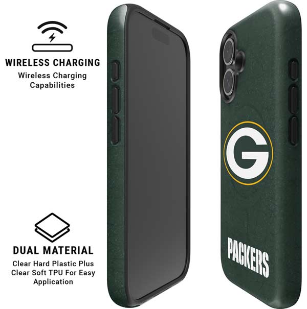 NFL Green Bay Packers Distressed iPhone 16 Magsafe Impact Case
