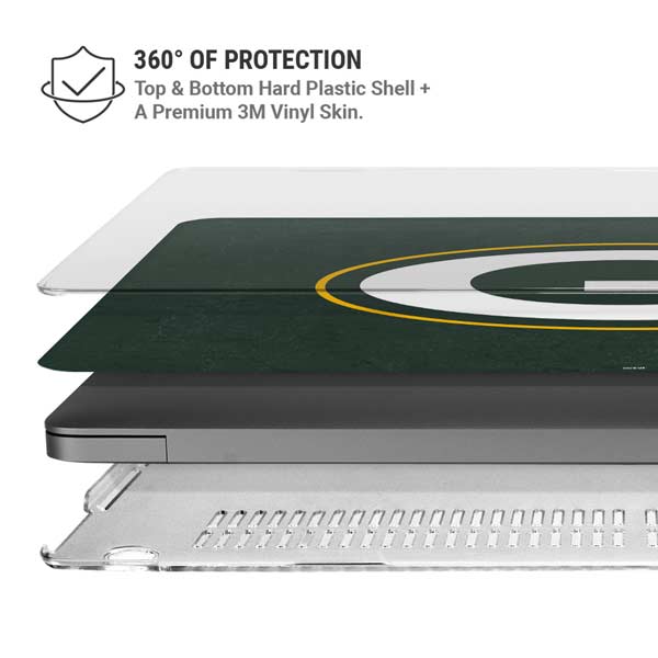 NFL Green Bay Packers Distressed MacBook Pro 14in (2021-24) Case plus Skin