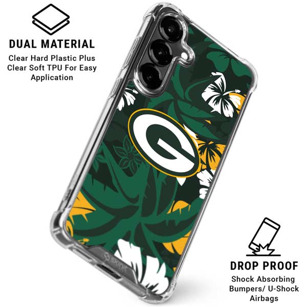 NFL Green Bay Packers Tropical Print Galaxy S26 Clear Case