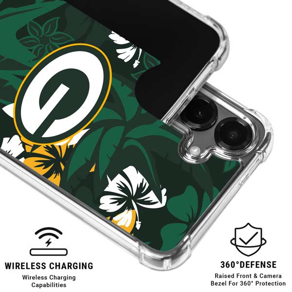NFL Green Bay Packers Tropical Print Galaxy S26 Plus Clear Case
