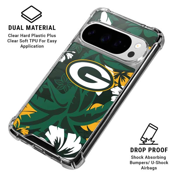 NFL Green Bay Packers Tropical Print Google Pixel 10 Pro Clear Case