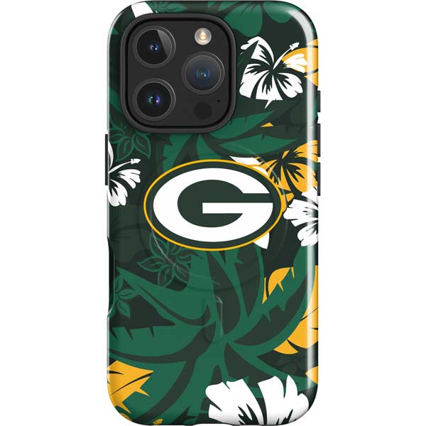 NFL Green Bay Packers Tropical Print iPhone 16 Pro Max Magsafe Impact Case