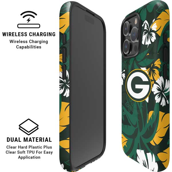 NFL Green Bay Packers Tropical Print iPhone 16 Pro Max Magsafe Impact Case