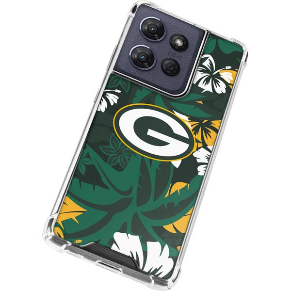 NFL Green Bay Packers Tropical Print Moto G 5G (2025) Clear Case