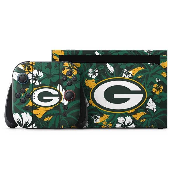 NFL Green Bay Packers Tropical Print Nintendo Switch 2 (2025) with Joy-Con Skin