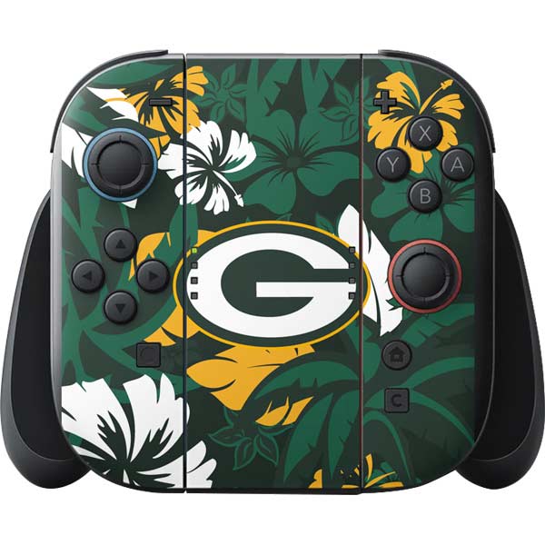 NFL Green Bay Packers Tropical Print Nintendo Switch 2 (2025) with Joy-Con Skin
