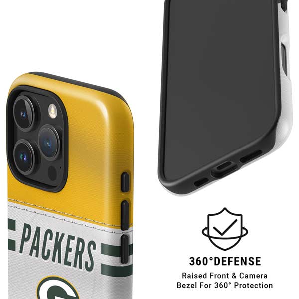 NFL Green Bay Packers White Striped iPhone 16 Pro Max Magsafe Impact Case