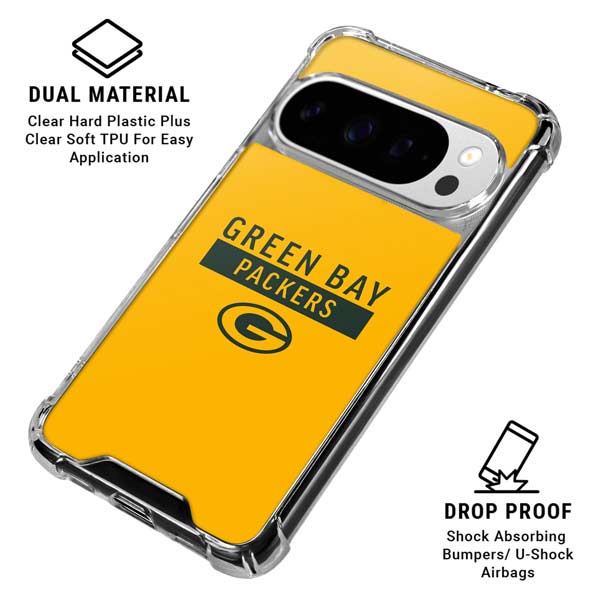 NFL Green Bay Packers Yellow Performance Series Google Pixel 10 Pro Clear Case