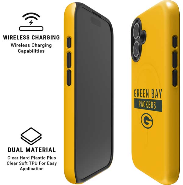 NFL Green Bay Packers Yellow Performance Series iPhone 16 Magsafe Impact Case