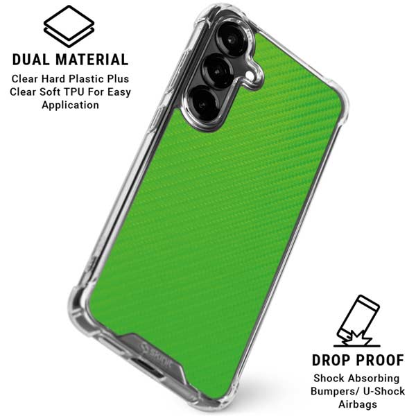Green Carbon Fiber Specialty Texture Material Galaxy S26 Clear Case
