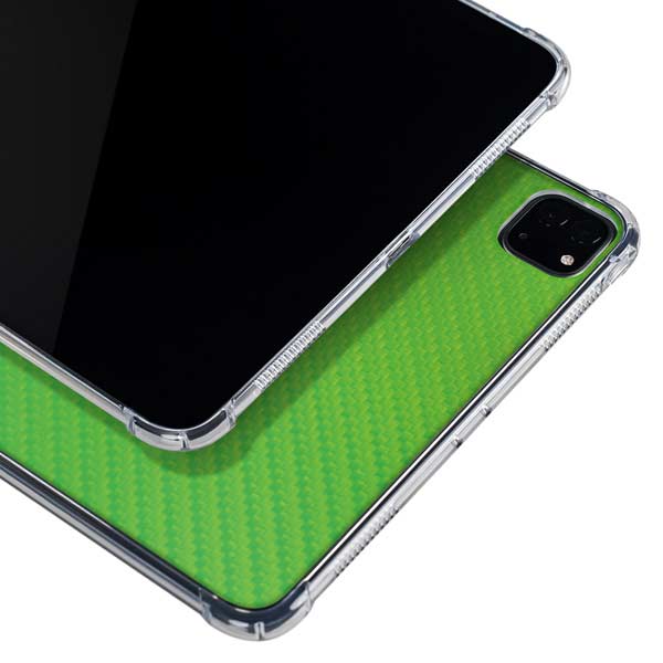 Green Carbon Fiber Specialty Texture Material iPad Pro 11in (2024) Clear Case