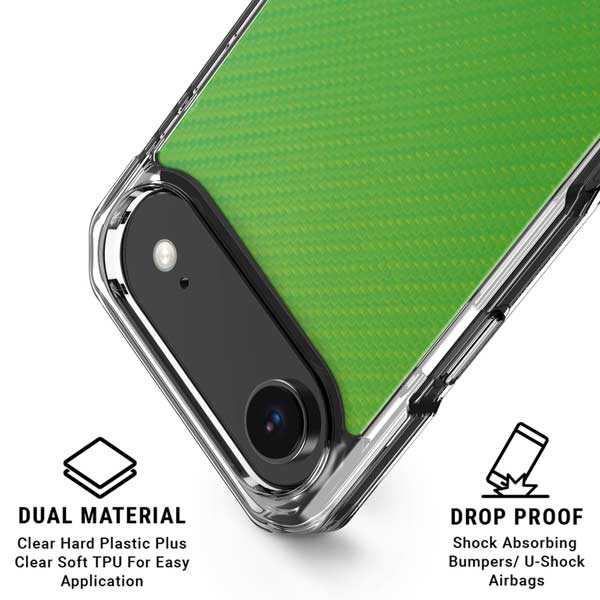 Green Carbon Fiber Specialty Texture Material iPhone 17 Air Clear Case