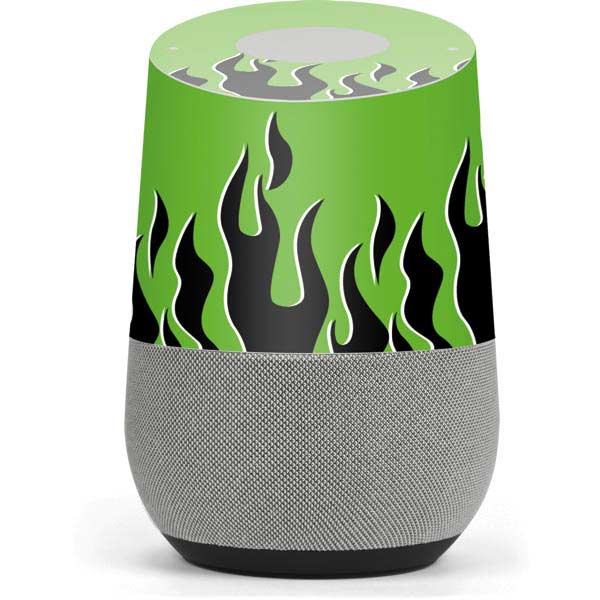 Green Flames Google Home Skin