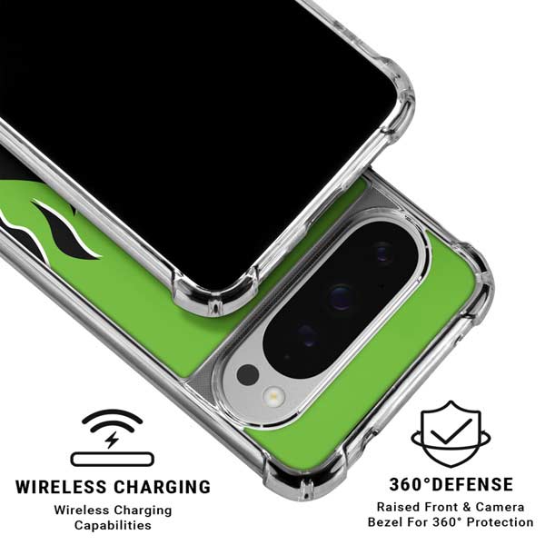 Green Flames Google Pixel 10 Pro Clear Case