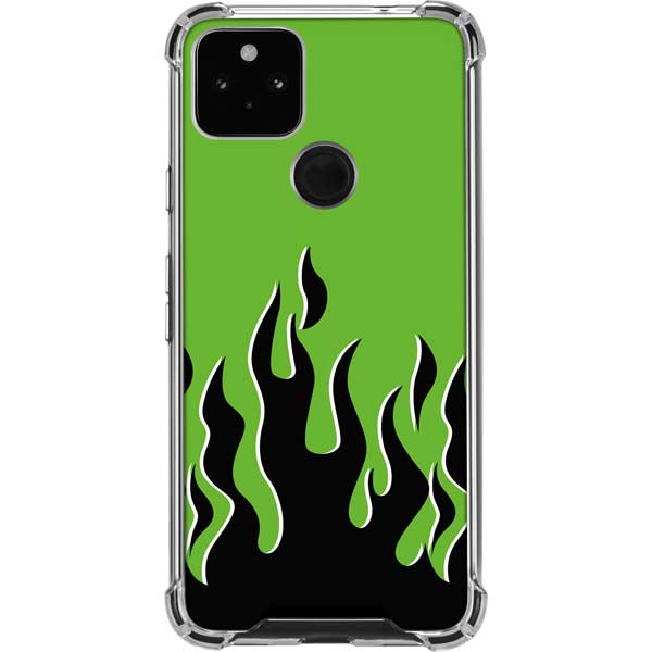 Green Flames Pixel Cases