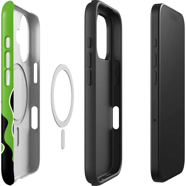 Green Flames iPhone 16 Plus Magsafe Impact Case