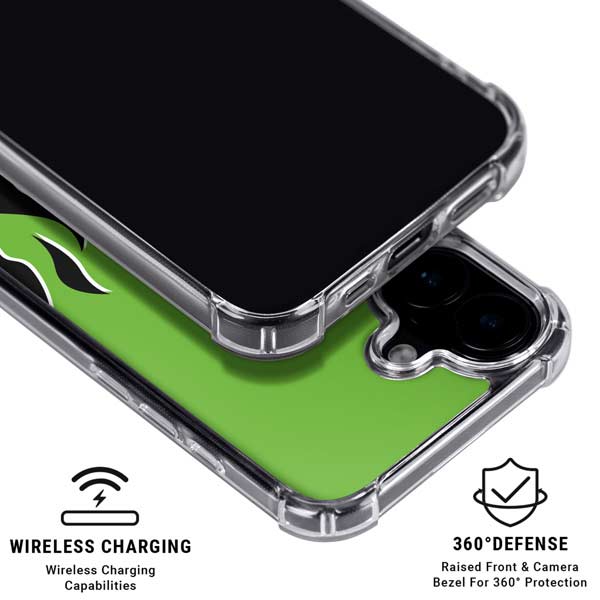 Green Flames iPhone 17 Clear Case