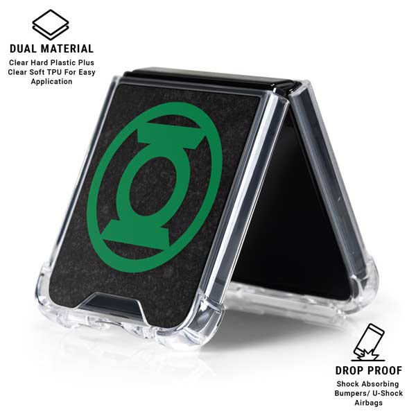 DC Comics Green Lantern Logo Black Background Galaxy Z Flip7 Clear Case