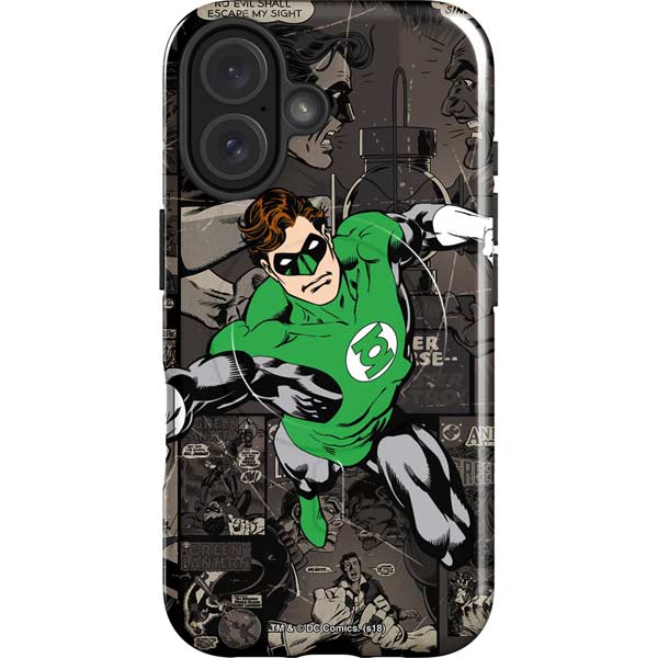 DC Comics Green Lantern Vintage Action Pose Pattern iPhone 16 Magsafe Impact Case
