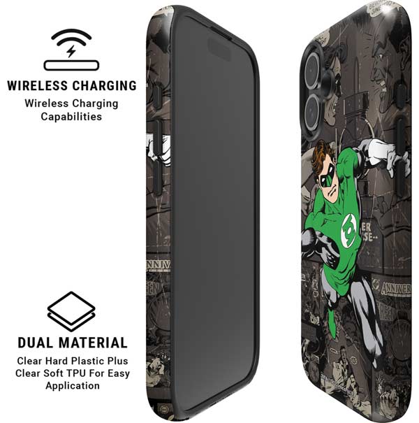 DC Comics Green Lantern Vintage Action Pose Pattern iPhone 16 Magsafe Impact Case