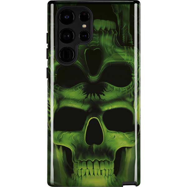 Liquid Blue Green Skulls Galaxy Cases