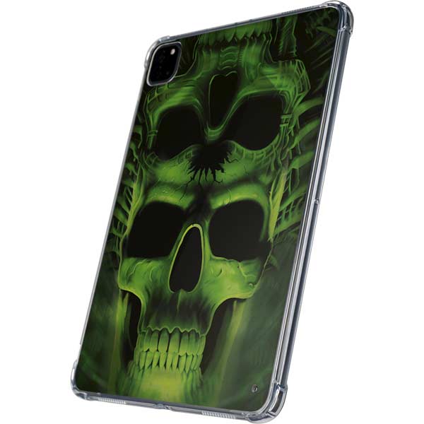Liquid Blue Green Skulls iPad Pro 11in (2024) Clear Case