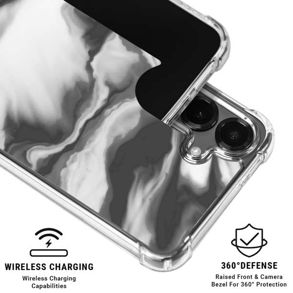 Grey Marble Ink Galaxy S26 Clear Case