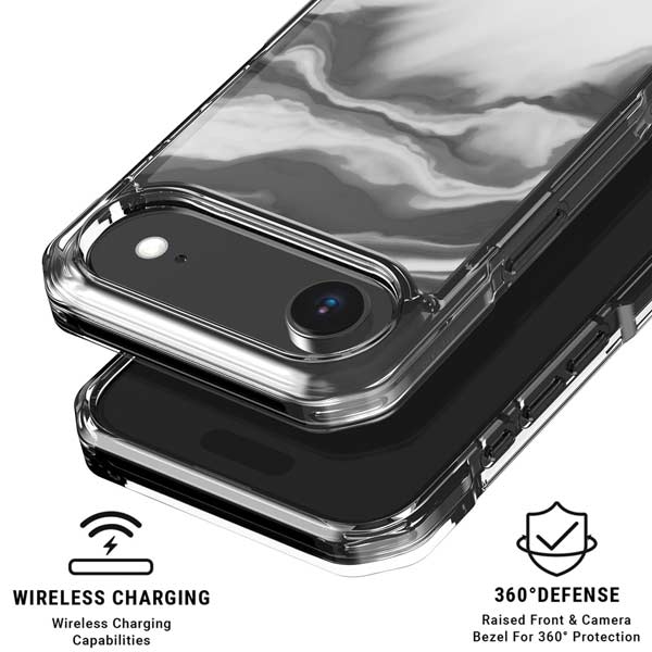 Grey Marble Ink iPhone 17 Air Clear Case
